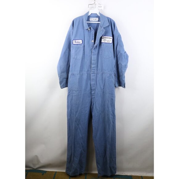 Vintage 90s Mens 48 R UAW General Motors GM Powertrain Distressed Coveralls Bibs